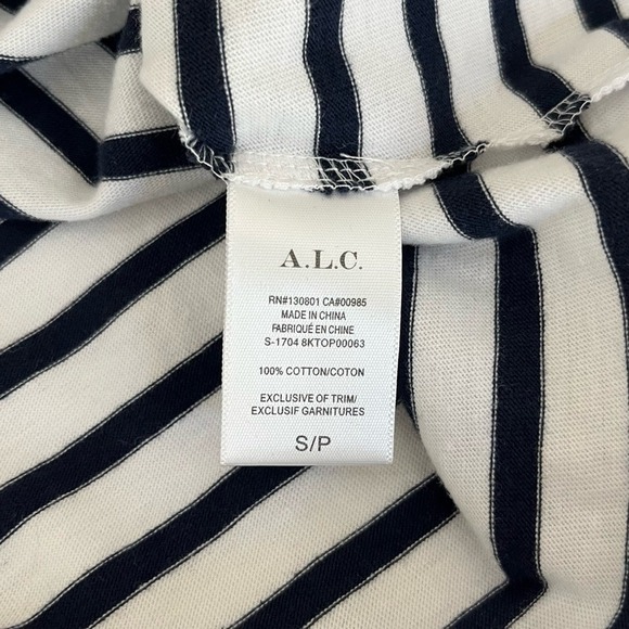 NWT A.L.C. Striped Cropped Tee Shirt Cotton Size S‎ - Picture 5 of 5